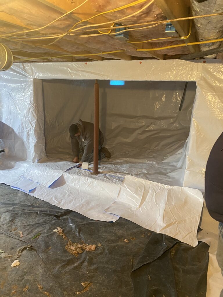 waterproofing material being installed | once & done