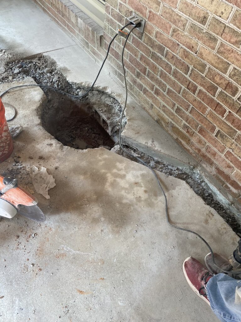 newly cut hole for sump pump install | once & done