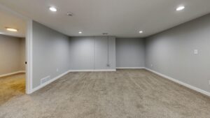 finished basement in a home - basement waterproofing