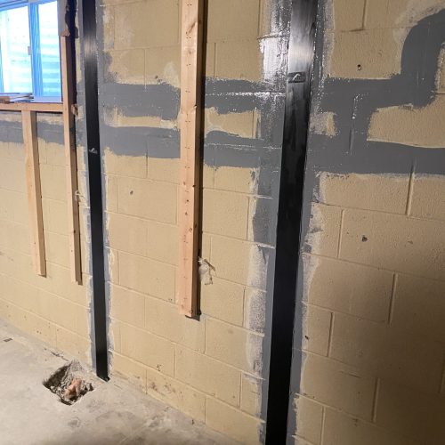 Foundation cracks that have been sealed to help keep water out of the basement | Wet Basement | Once and Done Waterproofing | WV, MD, NJ, PA