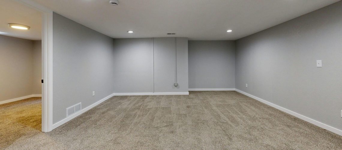 finished basement in a home - basement waterproofing